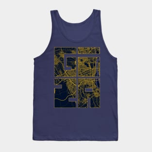 Giza, Egypt City Map Typography - Gold Art Deco Tank Top